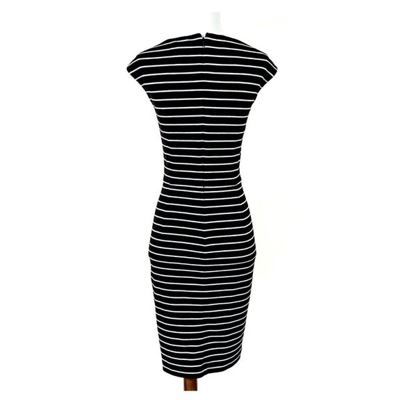White House Black Market Black-White Striped Dress - Picture 4 of 7